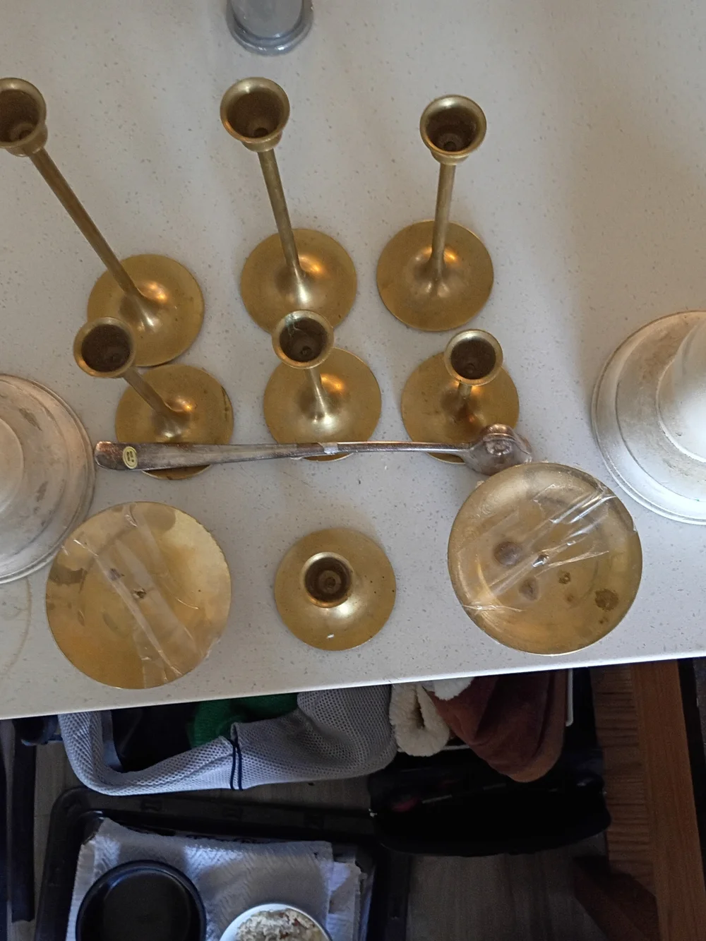 Gold and Silver Metal Candlestick Set - Home Dining